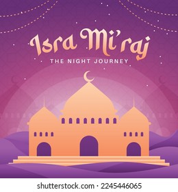 Isra Miraj Islamic Illustration Greeting Card