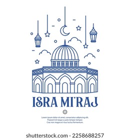 Isra mi'raj monoline style background