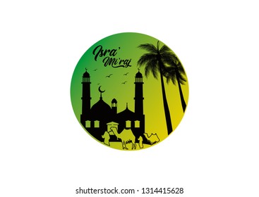 Isra' mi'raj mosque design silhouette