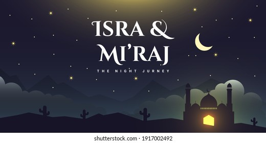 Isra and Mi'raj The Night of Journey  Illustration Template Design