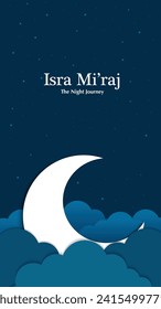 Isra Mi'raj The Night Journey Illustration In Dark