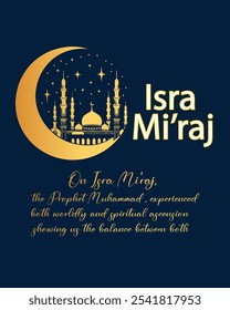 Isra and mi'raj panoramic design for gradient color