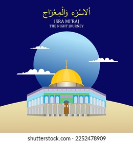 isra miraj post social media design with mosque