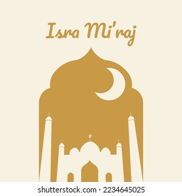 Isra Mi'raj simple design banner, poster or social media post and stories