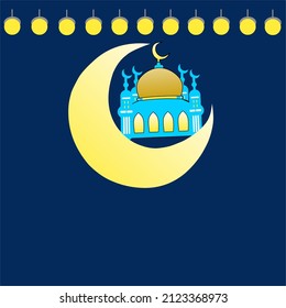 Isra miraj space for text. Can be used for, logos, templates, ui, web, mobile apps, posters, banners, flyers. Islamic background