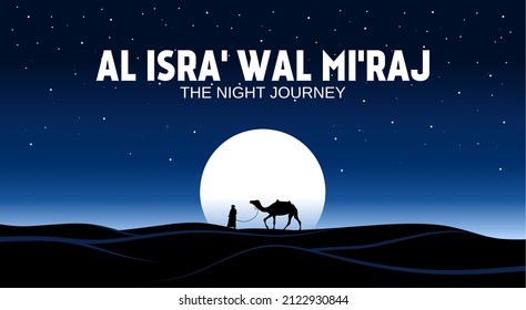 Isra mi'raj theme vector illustration. Suitable for Poster, Banners, campaign and greeting card.