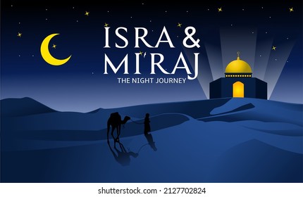 Isra mi'raj theme vector illustration. Suitable for Poster, Banners, campaign and greeting card.	