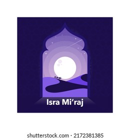 Isra mi'raj theme vector illustration. Suitable for Poster, Banners, campaign and greeting card.