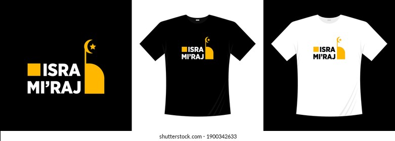 isra mi'raj typography t-shirt design