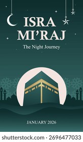 Diseño de fondo de Vertical Isra Miraj