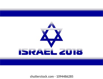 Israel from the 3d letters on a white background; flag Israel