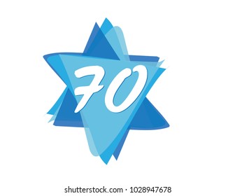 Israel 70th independence day logo icon