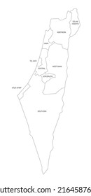 Israel - administrative map of districts