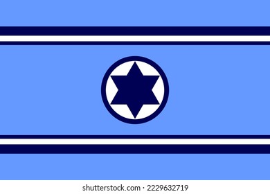 Israel Air force flag vector illustration isolated. Proud military symbol of Israel aviation seal banner. Emblem national coat of arms soldier troops. Patriotic air plane ribbon. Middle East conflict.