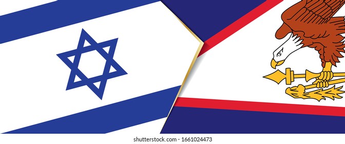 Israel and American Samoa flags, two vector flags symbol of relationship or confrontation.