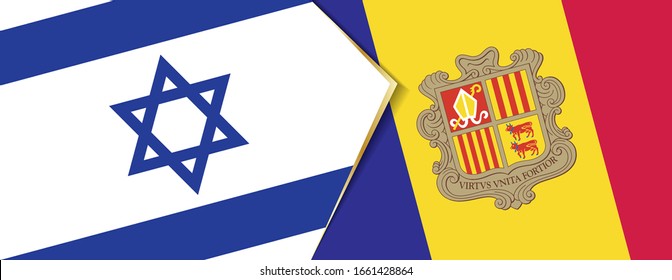 Banderas de Israel y Andorra, dos banderas vectoriales símbolo de relación o enfrentamiento.