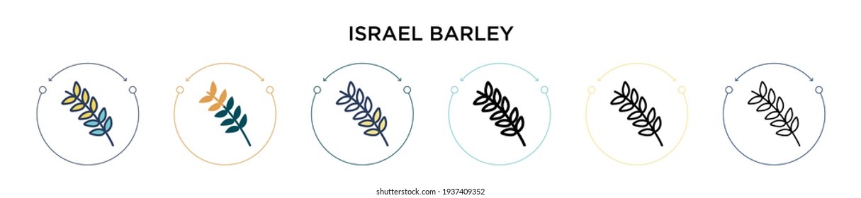 Israel barley icon in filled, thin line, outline and stroke style. Vector illustration of two colored and black israel barley vector icons designs can be used for mobile, ui, web