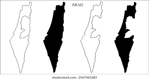 Israel Blank Map, Israel Map Outline Vector Images