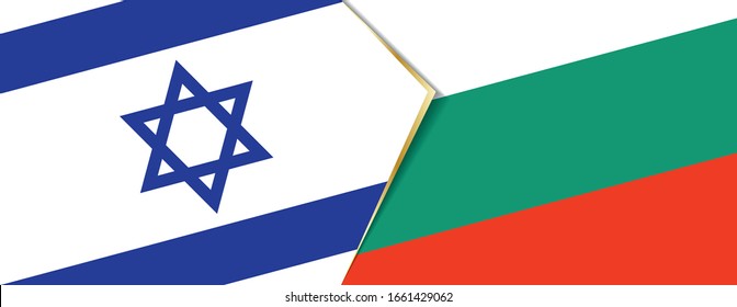Israel and Bulgaria flags, two vector flags symbol of relationship or confrontation.