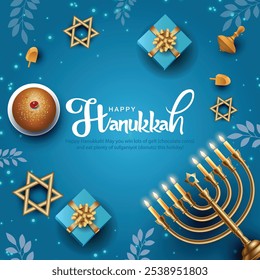 Israel celebrating happy Hannukah festival. creative abstract vector illustration design.