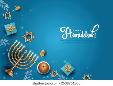 Israel celebrando el feliz festival de Hannukah. diseño creativo de Ilustración vectorial abstracta.