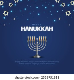 Israel celebrating happy Hannukah festival. creative abstract vector illustration design.