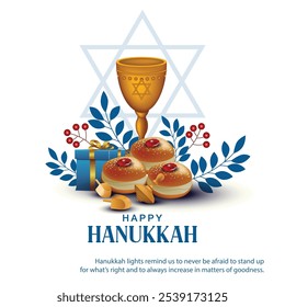 Israel celebrating happy Hannukah festival. creative abstract vector illustration design.