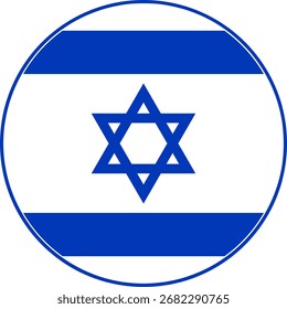 Israel Circle Flag, Israel Flag Icon