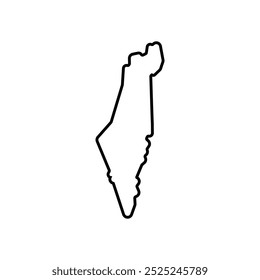 israel mapa do país linha preta vetor ícone ilustração design