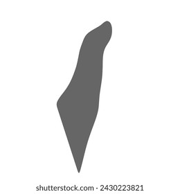 Israel country simplified map. Grey stylish smooth map. Vector icons isolated on white background.