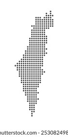 Israel - Dotted Map. Map formed by Dots. Vector Illustration