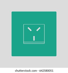 Israel electrical socket icon. Gray background with green. Vector illustration.
