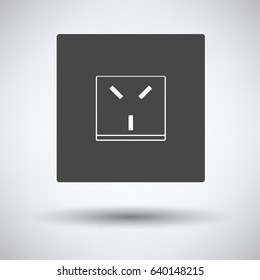 Israel electrical socket icon on gray background, round shadow. Vector illustration.
