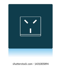 Israel Electrical Socket Icon. Shadow Reflection Design. Vector Illustration.