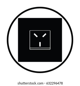 Israel electrical socket icon. Thin circle design. Vector illustration.