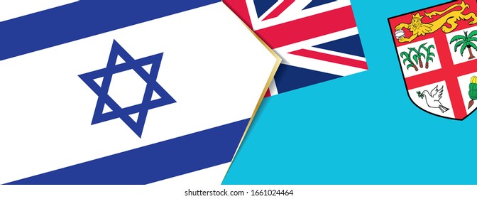 Banderas de Israel y Fiji, dos banderas vectoriales símbolo de relación o enfrentamiento.