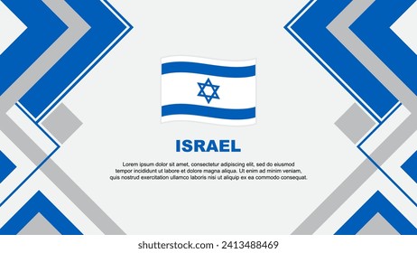 Plantilla de diseño de fondo de resumen de la bandera israelí. Ilustración de vectores de papel tapiz del Día de la Independencia de Israel. Banner de Israel