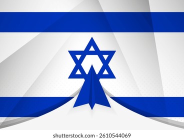 Israel Flag with Abstract Paper Airplane Design, National Flag in a geometric folded paper style. Vector illustration.