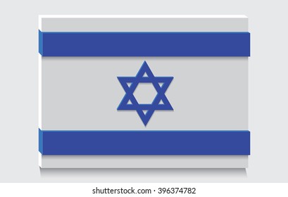 Israel flag as art object.Vector illustration.