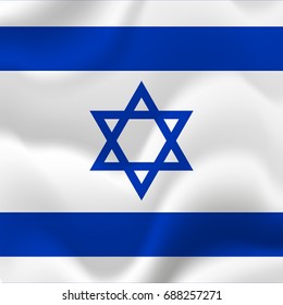 Israel flag background. Vector illustration.