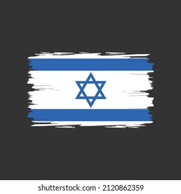 Israel flag with brush stroke background