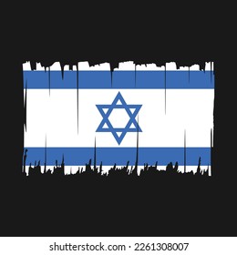 Israel Flag Brush Strokes Vector