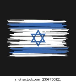 Ilustración del vector del pincel de bandera de Israel