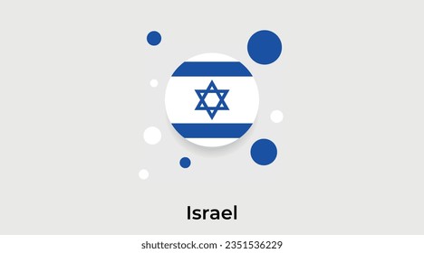 Israel Flaggenblase kreisrund um die Form Symbol bunter Vektorgrafik