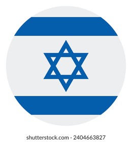 Israel flag. Button flag icon. Standard color. Circle icon flag. Computer illustration. Digital illustration. Vector illustration.