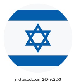 Israel flag. Button flag icon. Standard color. Circle icon flag. Computer illustration. Digital illustration. Vector illustration.
