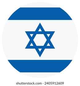Israel flag. Button flag icon. Standard color. Circle icon flag. Computer illustration. Digital illustration. Vector illustration.
