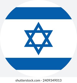 Israel flag. Button flag icon. Standard color. Circle icon flag. Computer illustration. Digital illustration. Vector illustration.
