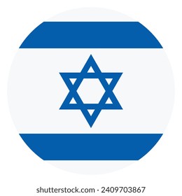 Israel flag. Button flag icon. Standard color. Circle icon flag. Computer illustration. Digital illustration. Vector illustration.