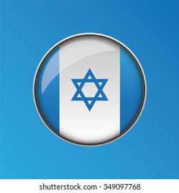 Israel flag button vector